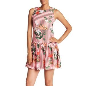 Nicole Miller Striped Floral Dress